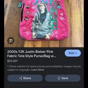 Justin Bieber Pink Tote Bag